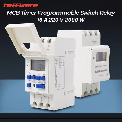 Taffware Programmable Digital Timer Switch 28 Program 220V/25A(16A) - THC30A - White