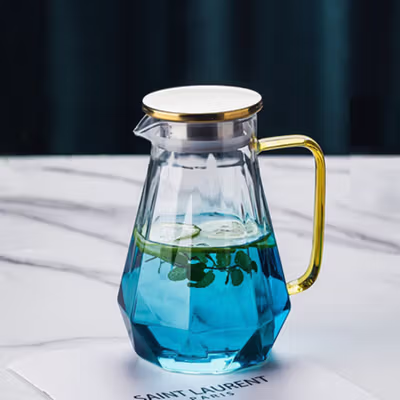 BORREY Teko Pitcher Kaca Tahan Panas Api Water Jug Borosilicate 1.8L - BRO-047 - Transparent