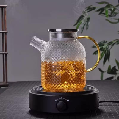 BORREY Teko Teh Pitcher Chinese Teapot Glass Tahan Panas Api 1514ml - CW2364 - Brown