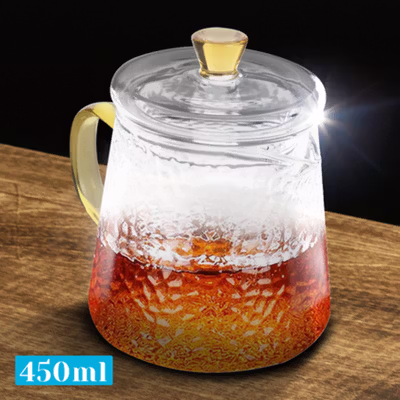 BORREY Teko Teh Kaca Saringan Tahan Panas Api Infuser Teapot 450ml - BR-035 - Transparent