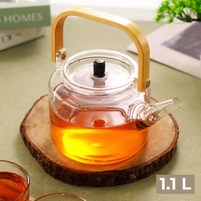 CHAPIN Teko Teh Pitcher Chinese Teapot Glass Tahan Panas Api 1.1L - BR-8423 - Transparent