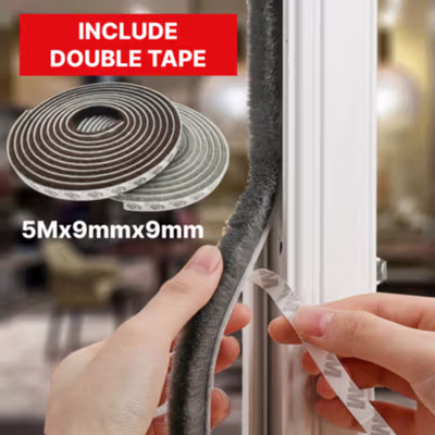 TaffHOME Lis Strip Pintu Door Noise Insulation Dusting Tape 5Mx9mmx9mm - KK-061 - Gray