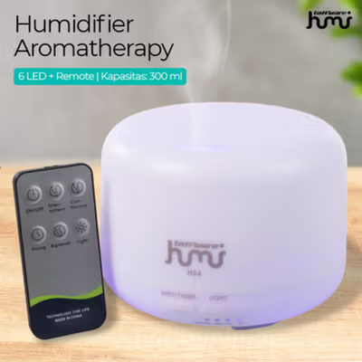 Taffware HUMI Air Humidifier Mini Ultrasonic Diffuser LED 300ml Remote - H24 - White