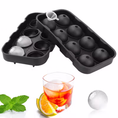 DabuLiu Cetakan Es Batu Silikon Bulat 8 Grid Ice Cube Mold - DB89 - Black