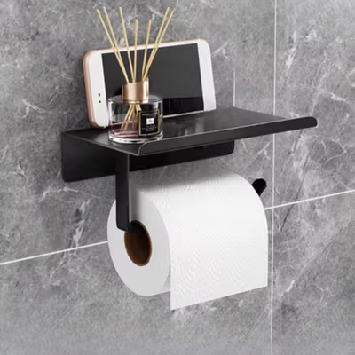 ELFLY Tempat Tisu Toilet Rak Gantung Kamar Mandi Storage Rack - K7 - Black