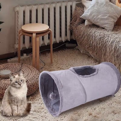 GUAJA Terowongan Mainan Kucing Cat Tunnel Foldable - GJ1 - Gray