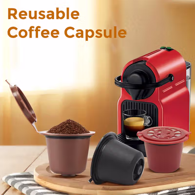 iCafilas Kapsul Kopi Reusable Coffee Capsule for Nespresso Machine - CC30 - Black