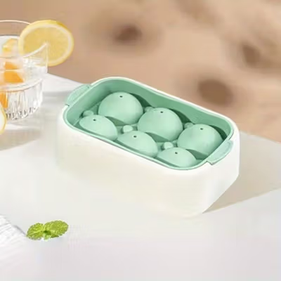 INOUT Cetakan Es Batu Silikon Bulat 6 Grid Ice Cube Mold Food Grade - SY-23-010 - Green