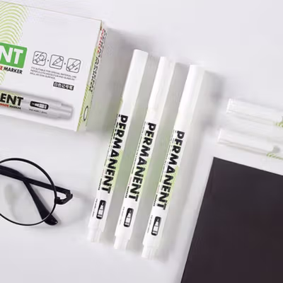 LIT-ONTNMA Spidol Ban Permanen Oil Based Marker Waterproof 1mm 1PCS - L-580 - White