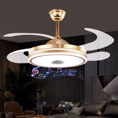 SOVE Kipas Angin Gantung Lampu LED Tri Color Bluetooth Music 42 Inch - SW-84 - Golden