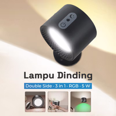 Fealive Lampu Hias Dinding Double Side Rechargeable RGB 3 Color 5W - BD01 - Black