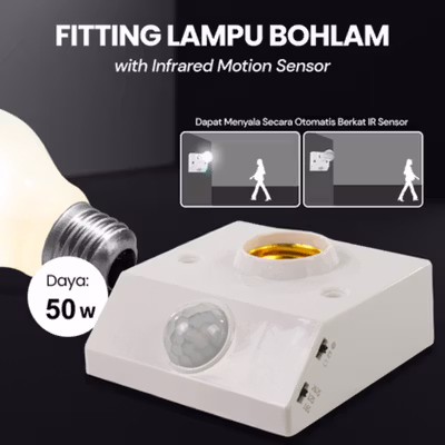 TaffLED Fitting Lampu Bohlam with Infrared Motion Sensor 240V 50W E27 - SP-820 - White