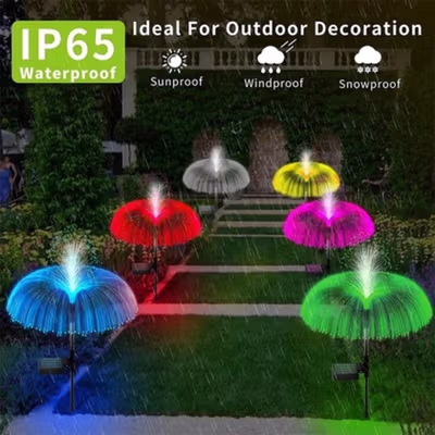 SNEWVIE Lampu Taman Hias Tancap Solar Jellyfish Lamp IP65 7 Color - SN7 - White