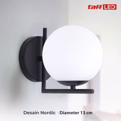 TaffLED Fitting Lampu Dinding Hias Wall Lamp Nordic E27 - XD-2027 - Black