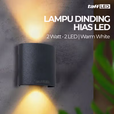 TaffLED Lampu Hias Dinding Minimalis Up Down Light Warm White 3000K 2W - 2T - Black