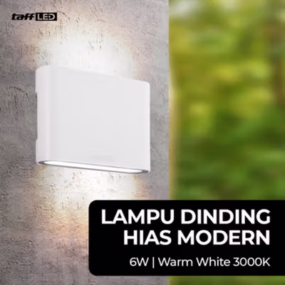 TaffLED Lampu Dinding Hias Modern Aluminium Waterproof Warm White 6W - RF-01 - White