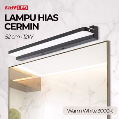 TaffLED Lampu Hias Cermin Multifungsi LED SMD 2835 Warm White 52cm 12W - 5960 - Black