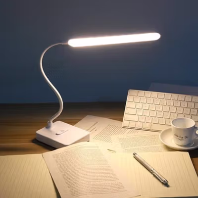 TaffLED Lampu Meja Belajar 3in1 Color Desk Lamp 30 LED Rechargeable - T1901 - White