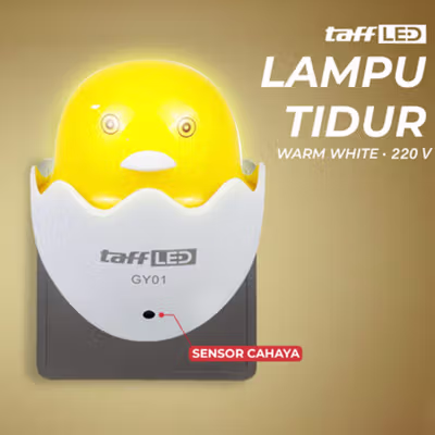 TaffLED Lampu Tidur LED Ayam Sensor Cahaya Night Light Warm White 5W - GY01 - Yellow