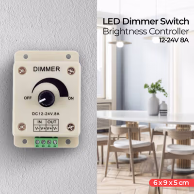 ZHONGA Dimmer Lampu LED Brightness Controller 12-24V 8A - ZBK400R - White