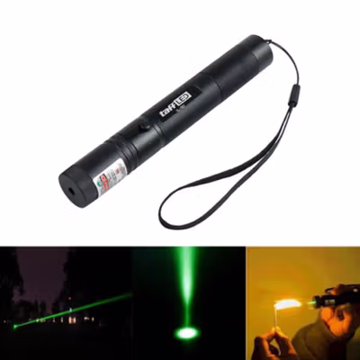 TaffLED Laser Pointer Green Beam 1mW 532nm with Baterai dan Charger - YL-301 - Green