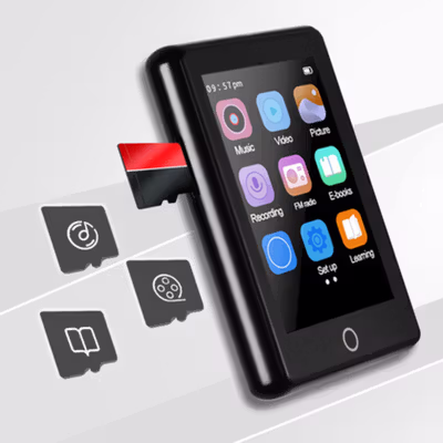ALianDream MP3 Digital Audio Player Bluetooth 5.0 300mAh 2.5 Inch - M7 - Black