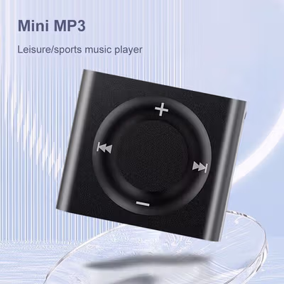 VKTECH Mini MP3 Player Walkman MicroSD HiFi Speaker - VK64 - Black