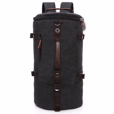 Free Knight Tas Ransel Selempang Barrel Travel Mountaineering Canvas - CC05 - Black