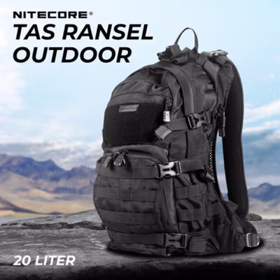 NITECORE Tas Ransel Punggung Laptop Tactical Backpack Outdoor - BP20 - Black