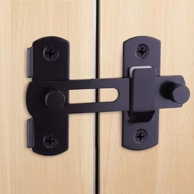 TaffHOME Grendel Kait Pintu Geser Kunci Sliding Door Latch Steel - B100 - Black