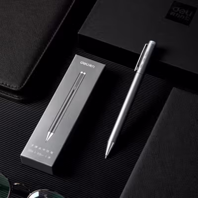 Deli Pulpen Gel Tanda Tangan Metal Roller Ballpoint 0.5mm 1 PCS - S99 - Silver