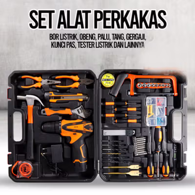 FEITUO Alat Perkakas Bor Listrik Cordless Palu Tang Obeng 57 in 1 - JG-076 - No Color