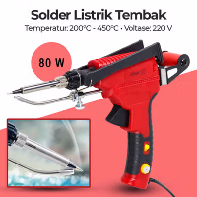 LEFAVOR Solder Listrik Tembak Tin Gun Adjustable Temperature 60W - GT-20 - Red