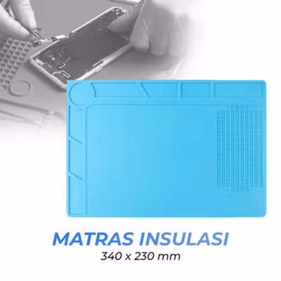 LUXIANZI Alas Matras Solder Heat Insulation Soldering Mat 340x230mm - S-120B - Blue