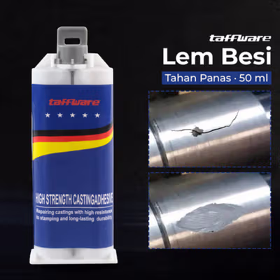 Taffware Lem Besi Tahan Panas Glue Adhesive Industrial AB 50ml - 8896 - White