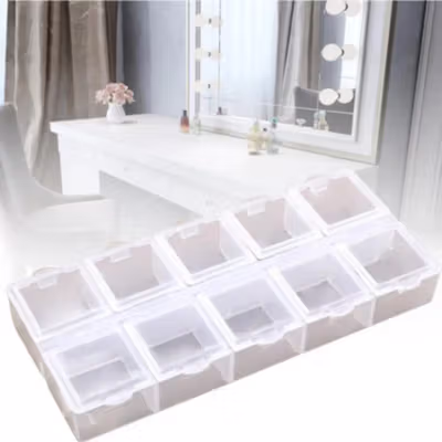Kotak Perhiasan Aksesoris Plastic Storage Jewelry Box 10Grid - PJ-10 - Transparent