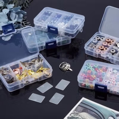 Kotak Perhiasan Aksesoris Plastic Storage Jewelry Box 8 Grid - PJ321 - Transparent