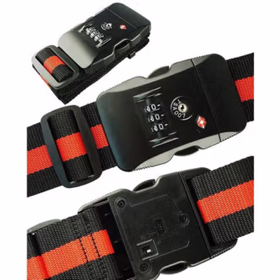 TaffGUARD Travel Luggage Lock Suitcase Belt Tali Koper Gembok TSA PIN - TSA-319 - Black