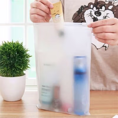 TaffPACK Kantong Plastik EVA Pouch Zipper Organizer Travel Bag 5 PCS 45x40cm - KEC5 - Transparent