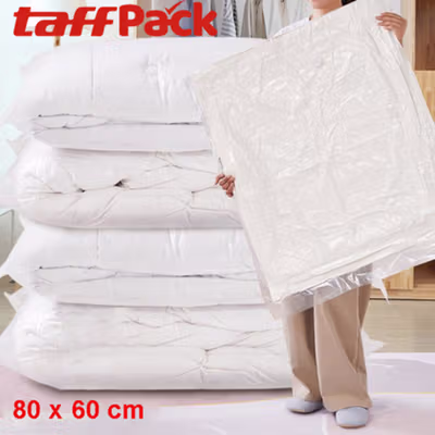 TaffPACK Kantong Plastik Vakum Pakaian Multifungsi Vacuum Bag 1 PCS 60x80cm - YB11 - Transparent