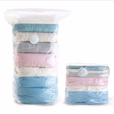TaffPACK Kantong Plastik Vakum Pakaian Travel Vacuum Bag 50x70cm 5 PCS - WB70 - Transparent