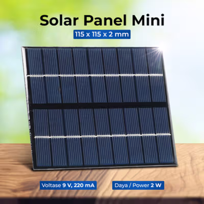 SolaBright Solar Panel Mini Polycrystalline Modul DIY Powerbank 9V 2W - SN9 - Black