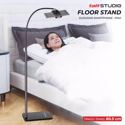 TaffSTUDIO Floor Stand Lazypod Smartphone iPad Tablet Holder 130 cm - GH027 - Black