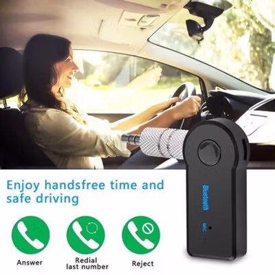 VCACA Bluetooth Receiver Audio Mobil Speaker Handsfree A2DP 3.5mm - VC50 - Black