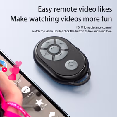 TaffSTUDIO Remot Kontrol Bluetooth Universal iOS Android Tiktok Selfie - S18 - Black