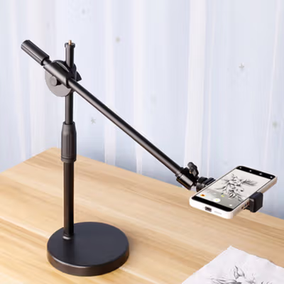 TaffSTUDIO Holder HP Ring Light Overhead 360 Rotation Mount 1/4 Inch - ZD14 - Black