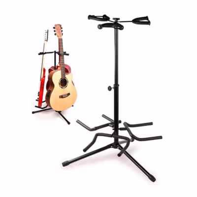 TaffSTUDIO Stand Gitar Folding 3 Dock Adjustable Besi - HG-20 - Black