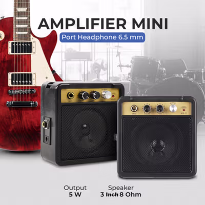 TS Speaker Amplifier Mini Gitar Elektrik 5W - MA-5 - Black