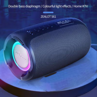 ZEALOT Portable Bluetooth Active Speaker RGB 10W - S61 - Black