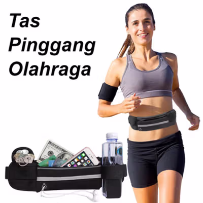 FREE KNIGHT Tas Pinggang Olahraga Lari Waterproof Running Waist Bag - FK413 - Black
